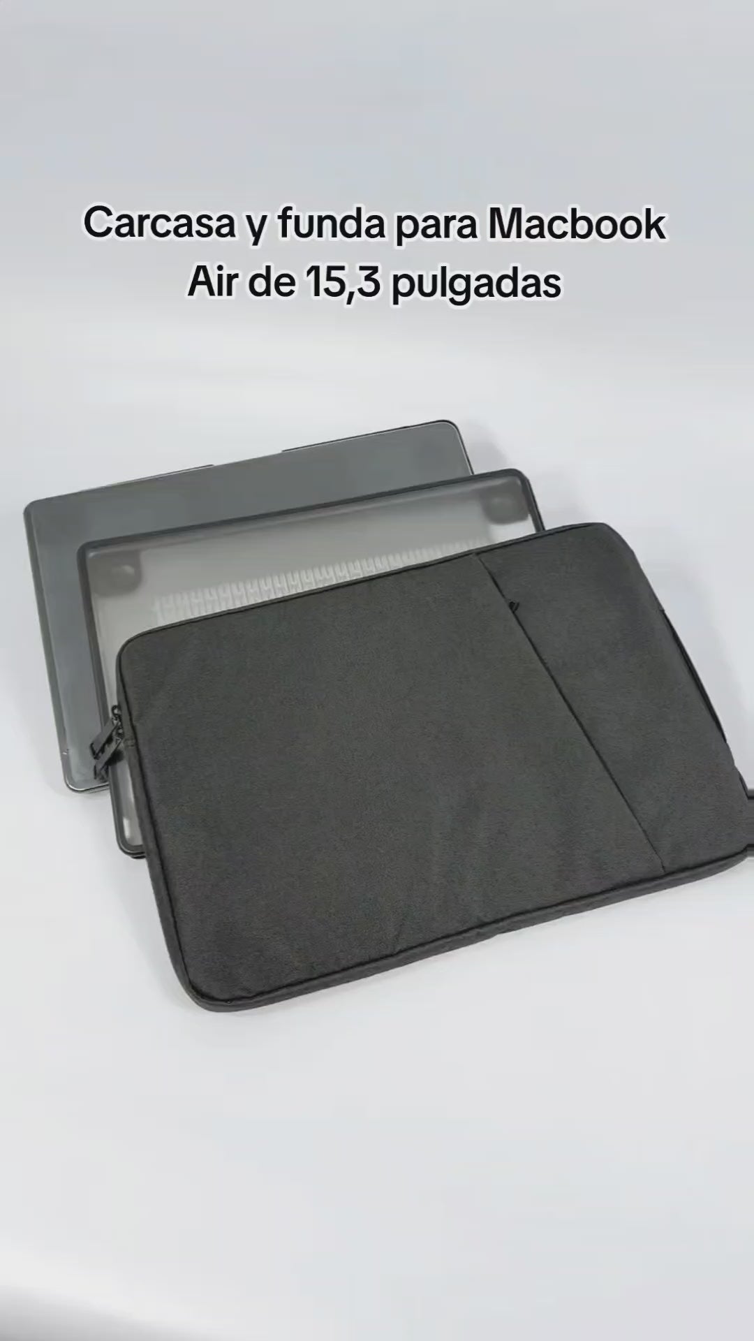 Cargar vídeo: Carcasa Macbook Air Borde Goma 15.3 A2941 Transparente con funda CAR-BG-A2941-FUN-T