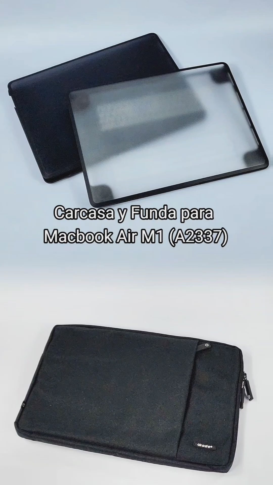 Cargar vídeo: Carcasa Macbook Air Borde Goma Transparente con Funda A1932 A2179 A2337 CAR-BG-A2337-FUN-T