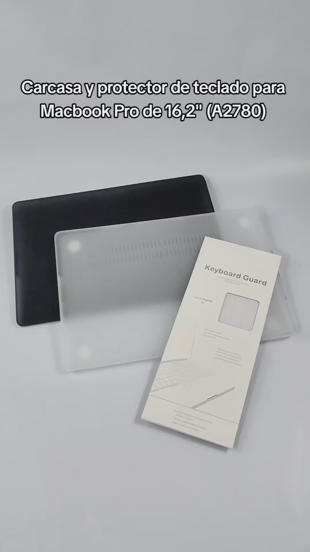 Cargar vídeo: Carcasa Macbook Pro 16.2 A2485 Transparente mas Teclado CAR-N-A2485-TE-T